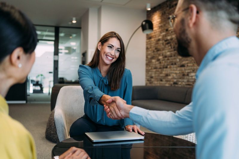 couple meeting with banker